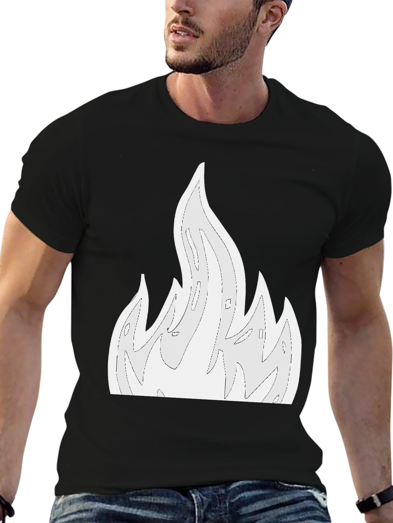 Flame Graphic Black T-Shirt