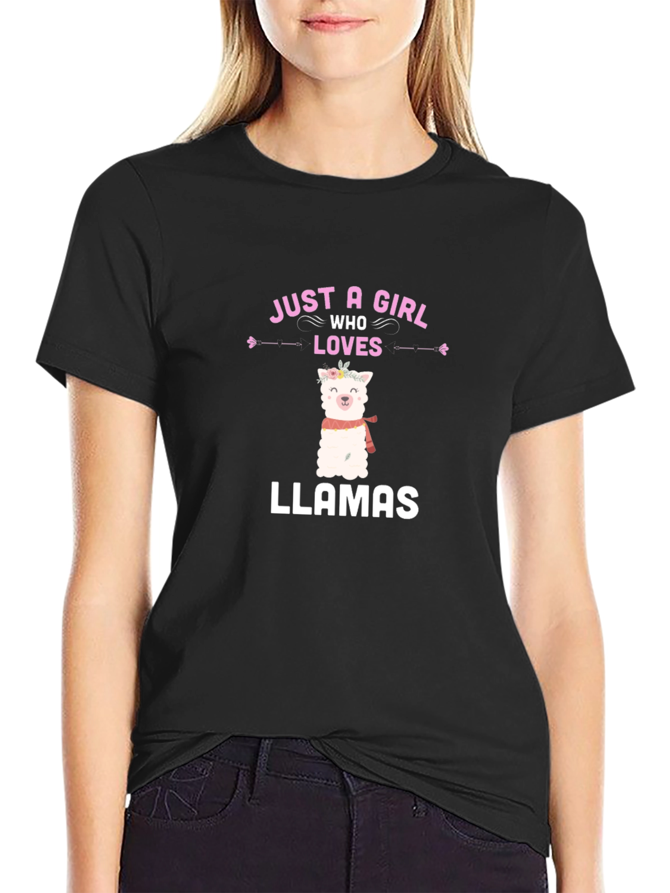 Just a Girl Who Loves Llamas Graphic T-Shirt