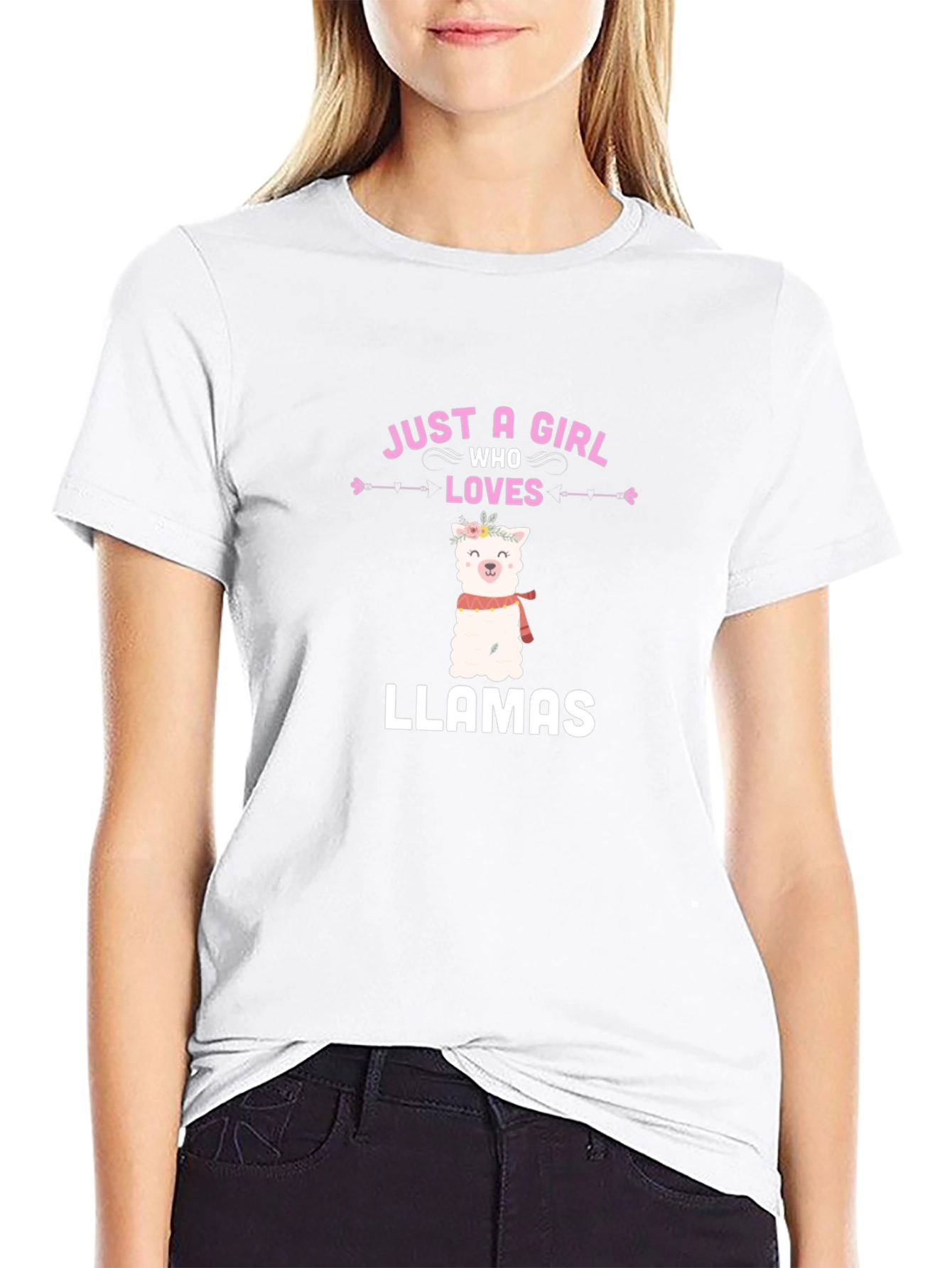 Just a Girl Who Loves Llamas Graphic T-Shirt