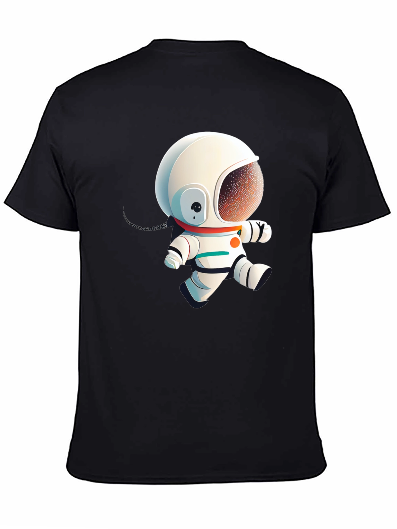 Astronaut Cartoon Graphic Black T-Shirt