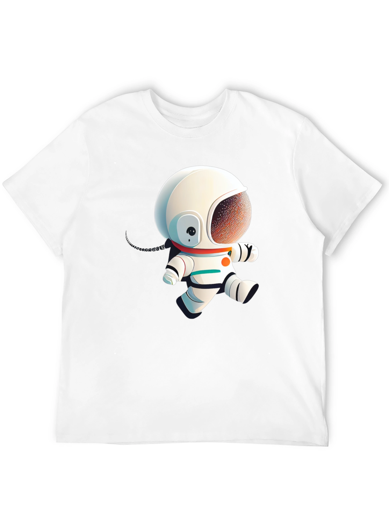 Astronaut Cartoon Graphic Black T-Shirt
