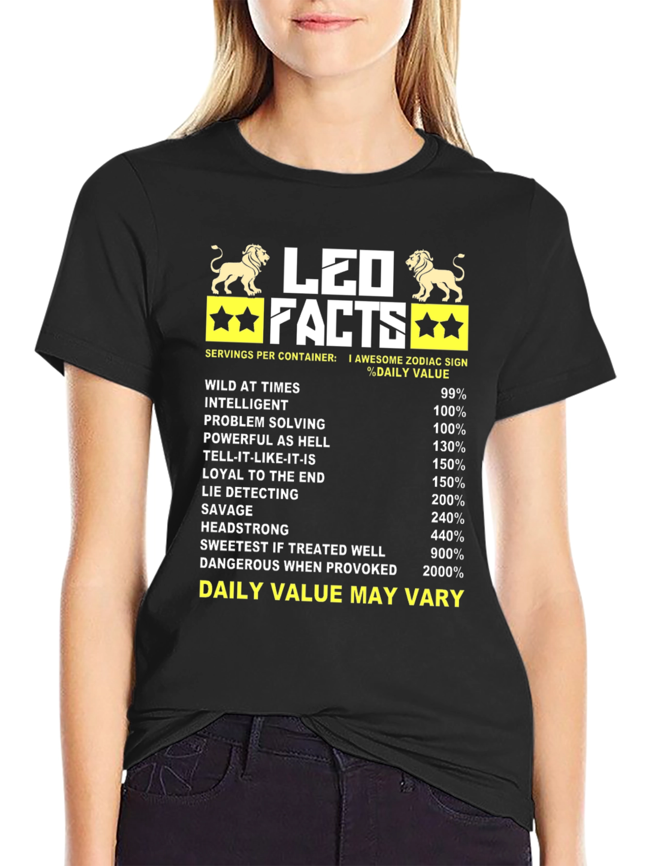 Leo Zodiac Facts T-Shirt - Wild Intelligent Headstrong