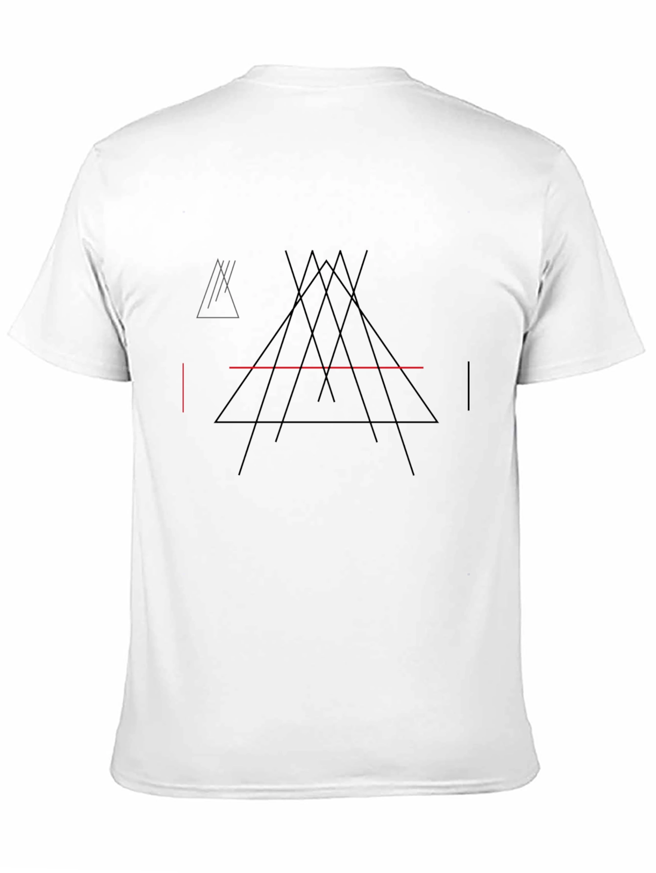 Geometric Lines Black T-Shirt - Modern Abstract Design