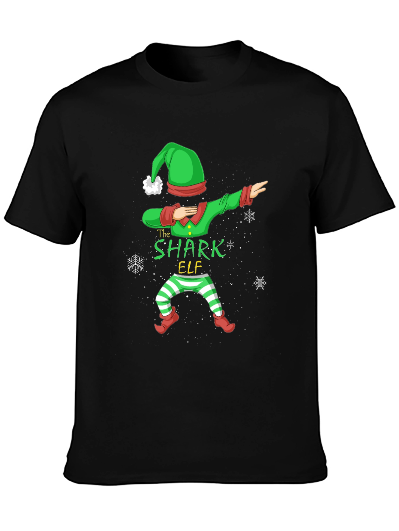 Shark Elf Dabbing Christmas T-Shirt