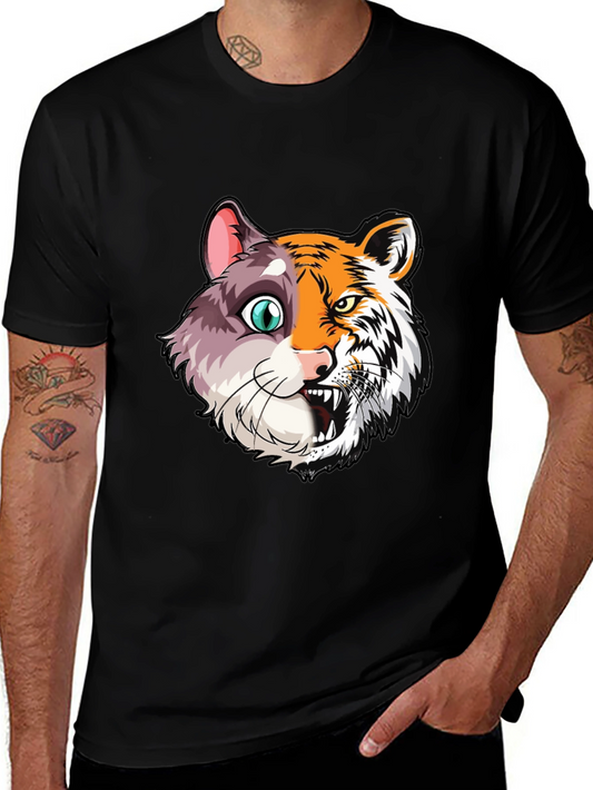 Half Cat Half Tiger Graphic T-Shirt