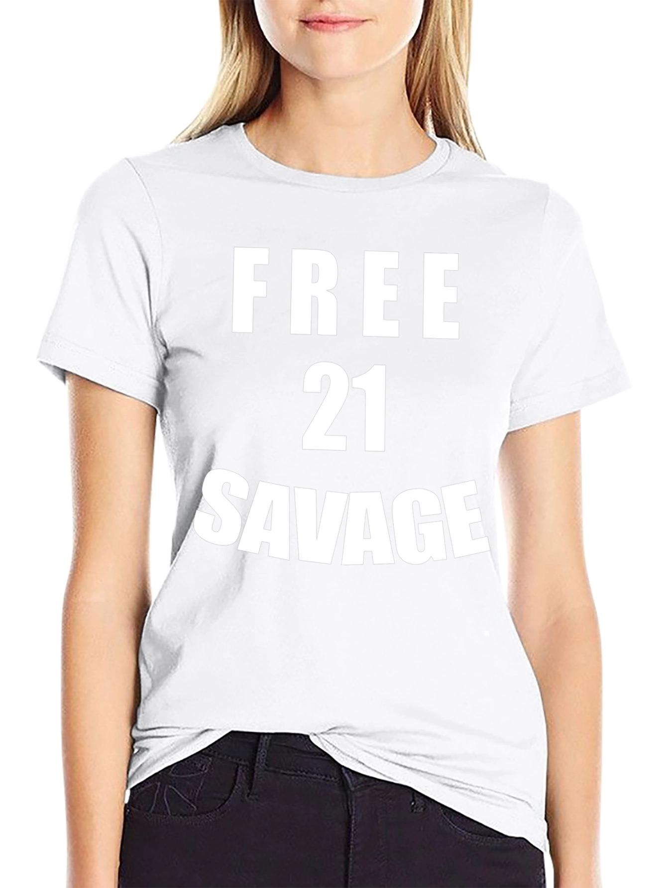 Free 21 Savage Graphic T-Shirt Mens Black Tee