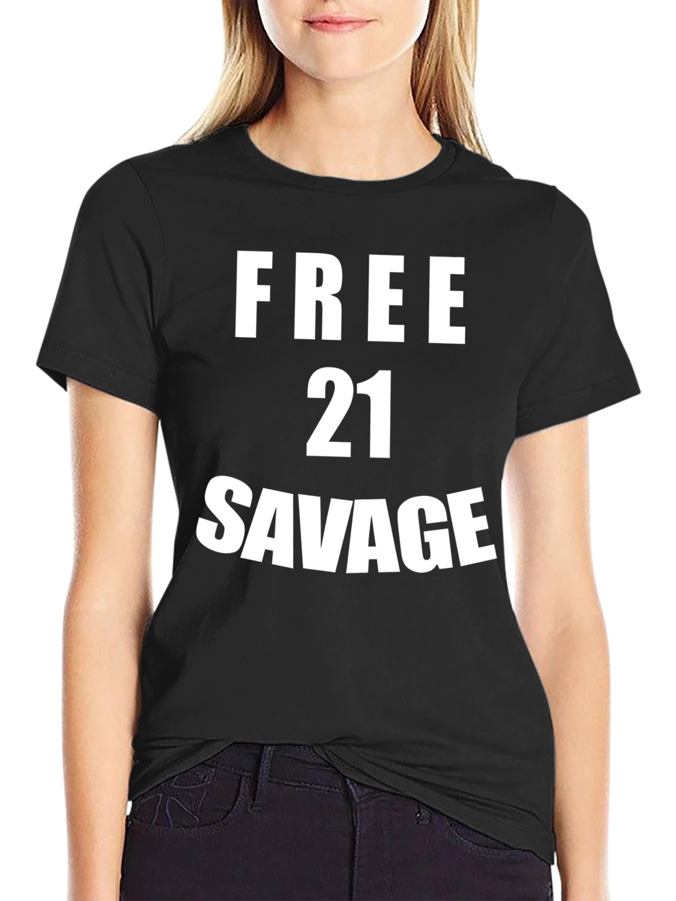 Free 21 Savage Graphic T-Shirt Mens Black Tee