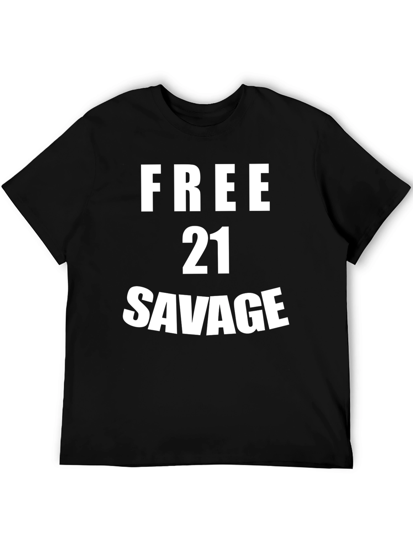 Free 21 Savage Graphic T-Shirt Mens Black Tee