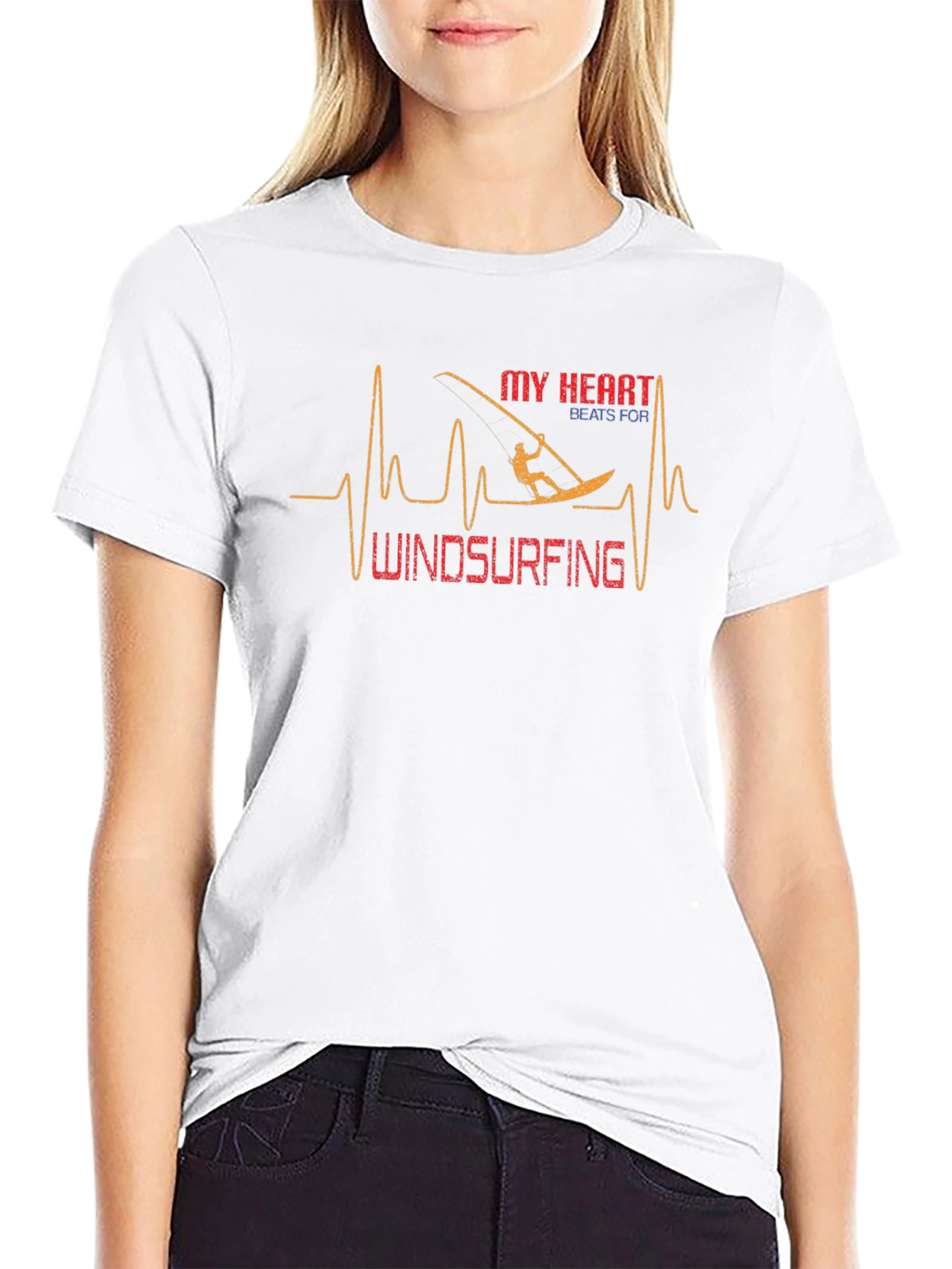 Windsurfing Heartbeat Graphic T-Shirt