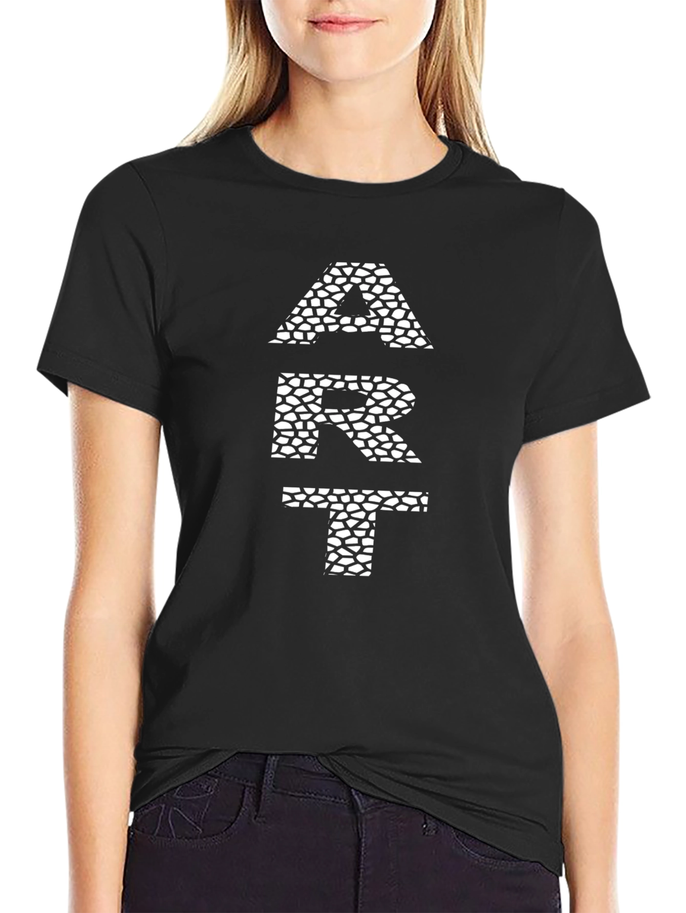 Modern ART Graphic Print Black T-Shirt