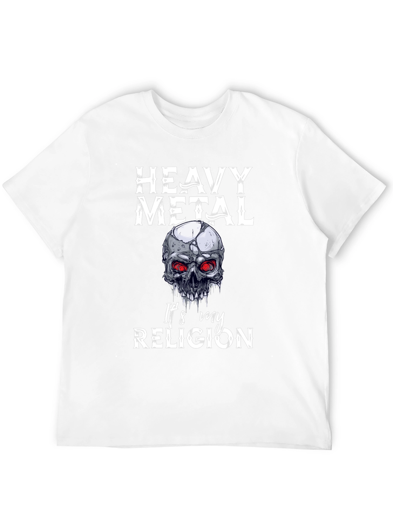 Heavy Metal Skull Graphic T-Shirt