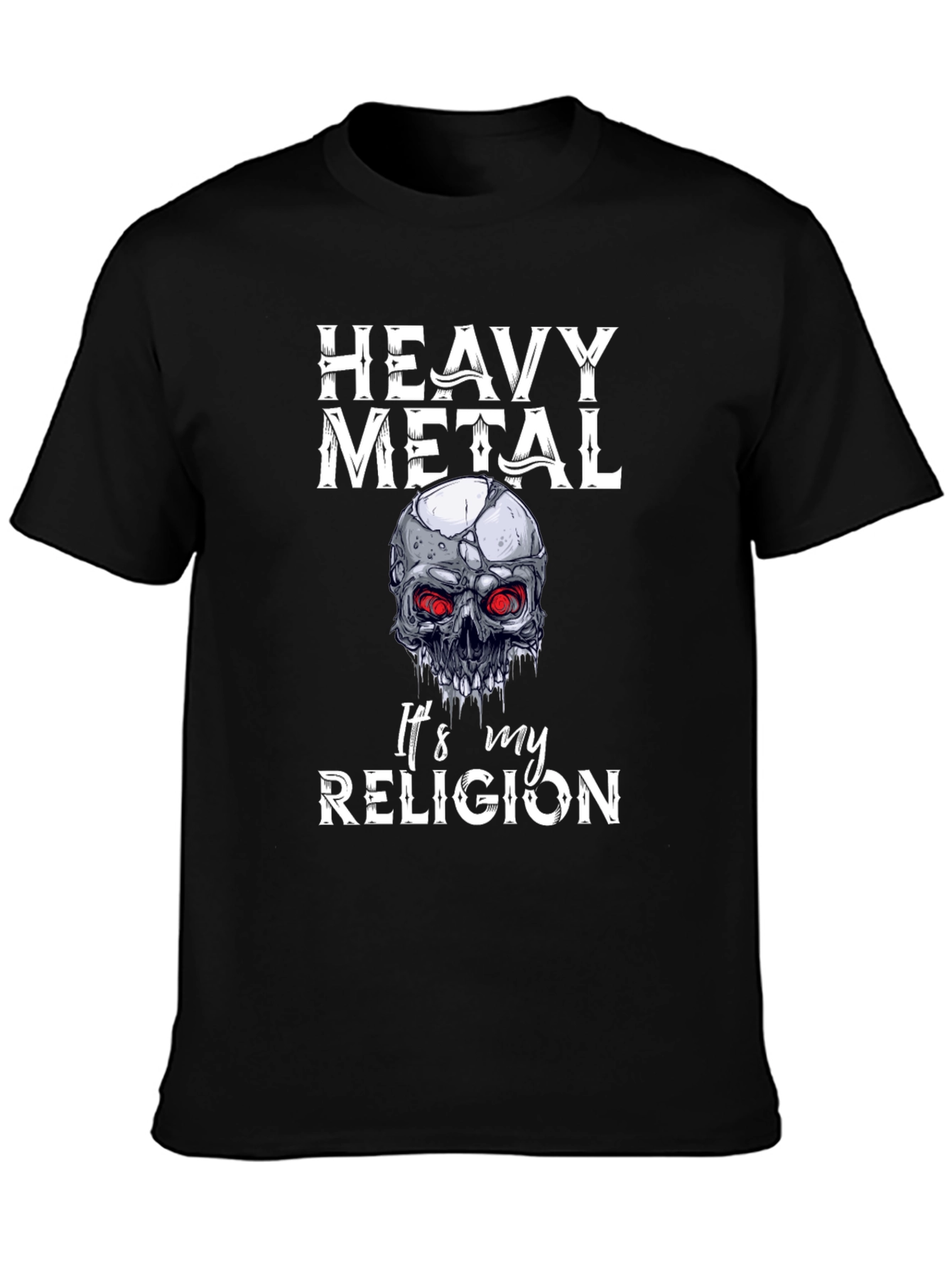 Heavy Metal Skull Graphic T-Shirt