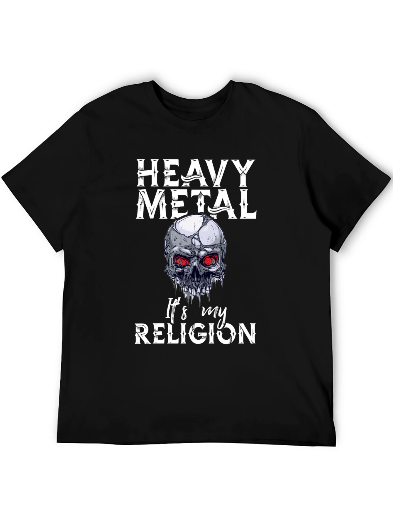 Heavy Metal Skull Graphic T-Shirt