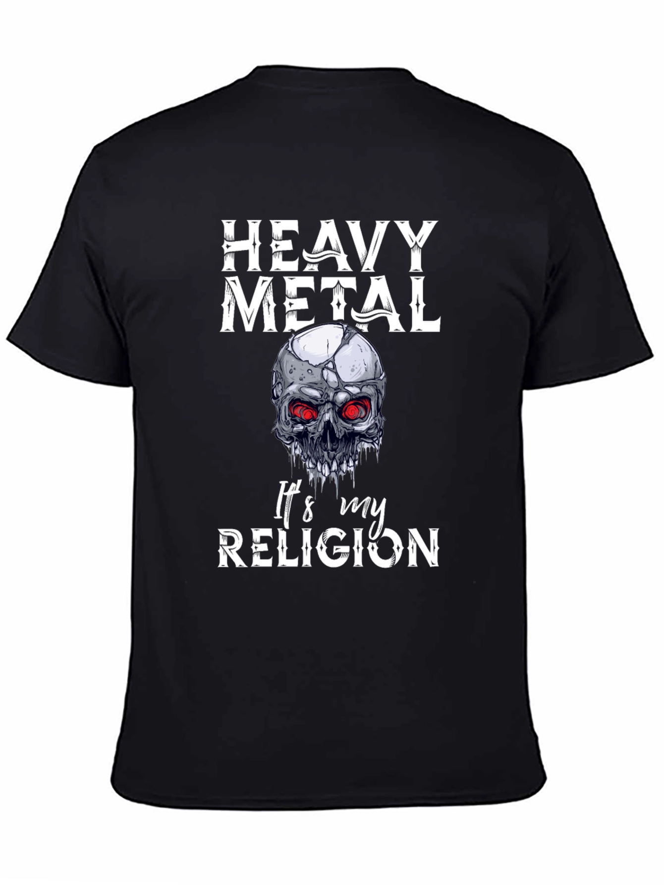 Heavy Metal Skull Graphic T-Shirt