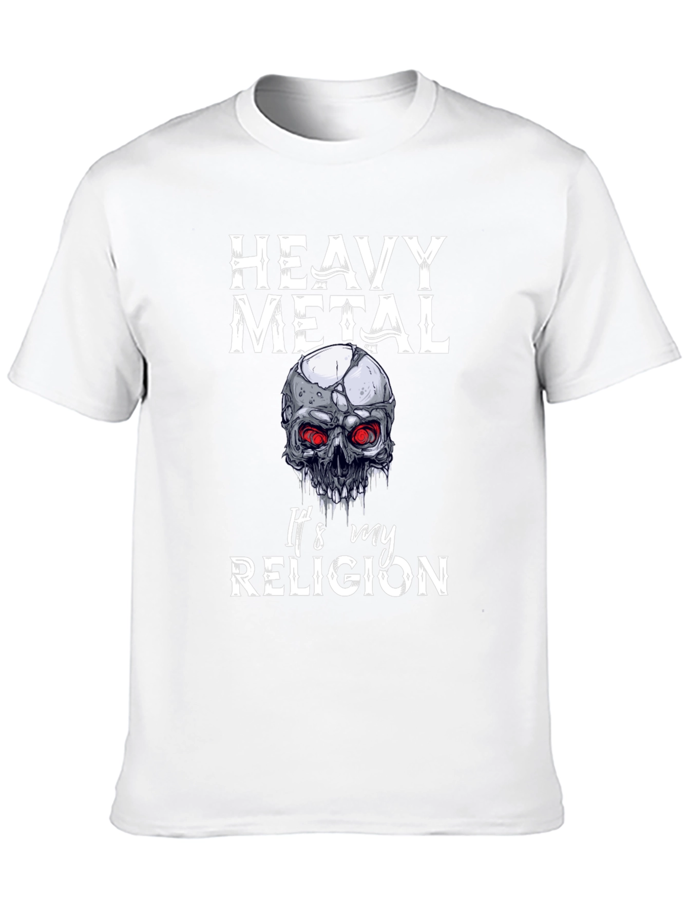 Heavy Metal Skull Graphic T-Shirt