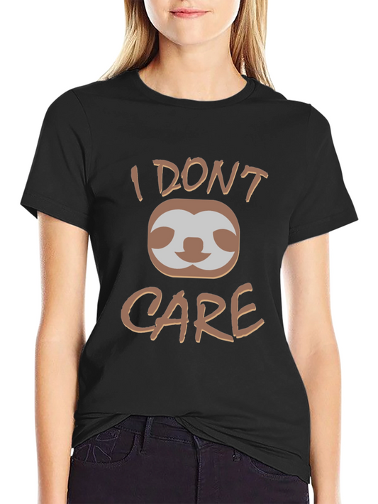 I Dont Care Sloth Graphic Tee - Black