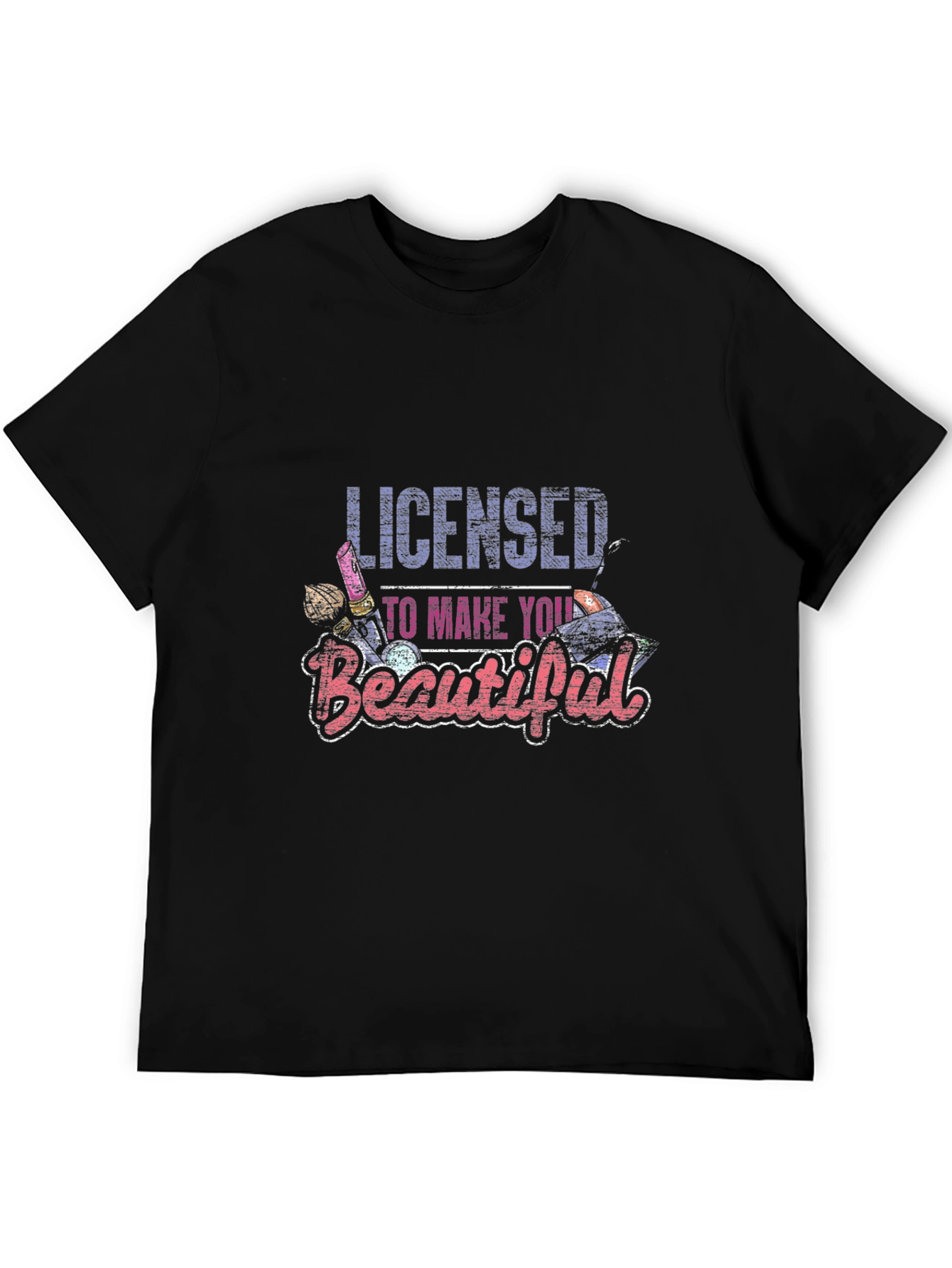 Licensed to Make You Beautiful Black Graphic Tee