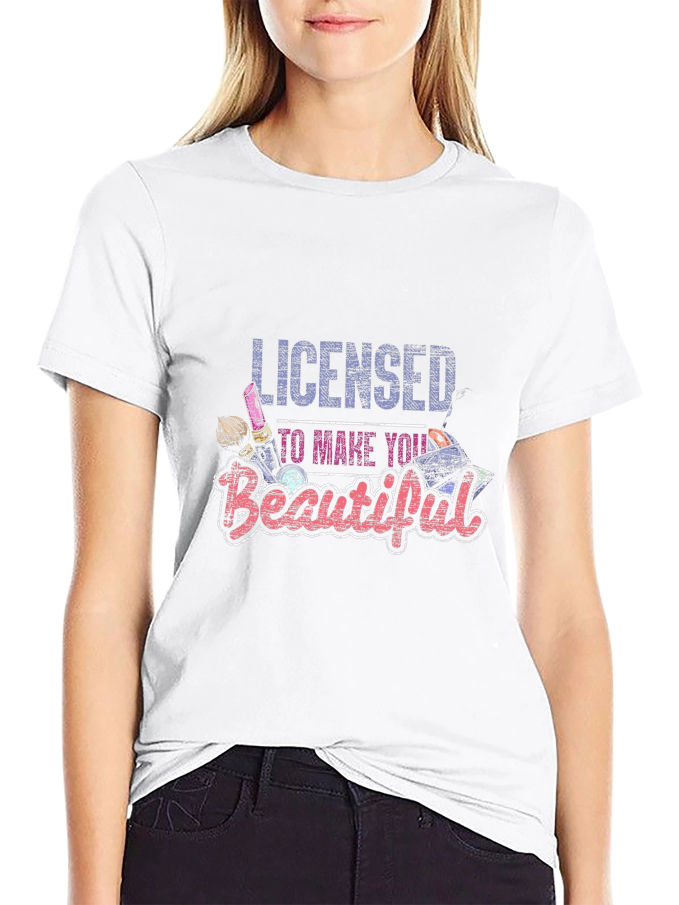 Licensed to Make You Beautiful Black Graphic Tee
