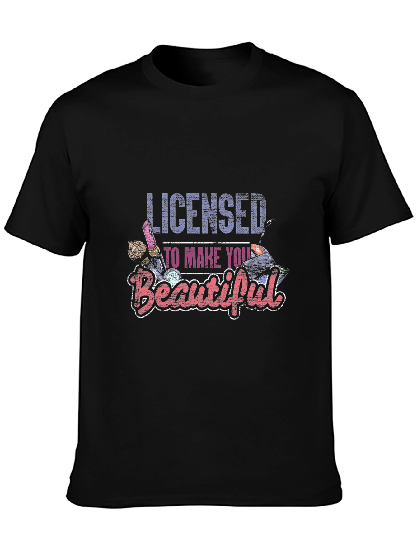 Licensed to Make You Beautiful Black Graphic Tee