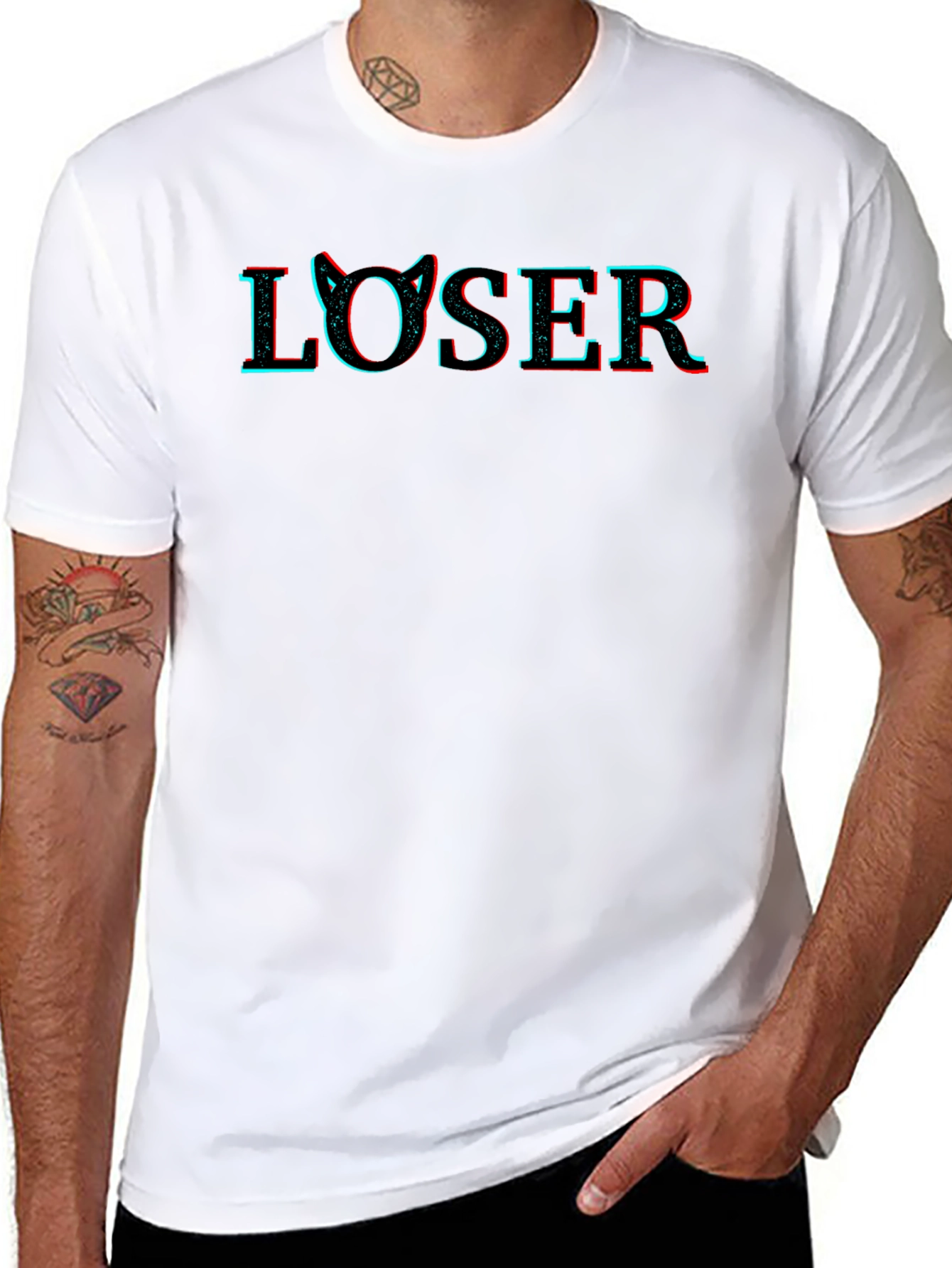 Loser Cat Ear Graphic T-Shirt - Edgy & Stylish