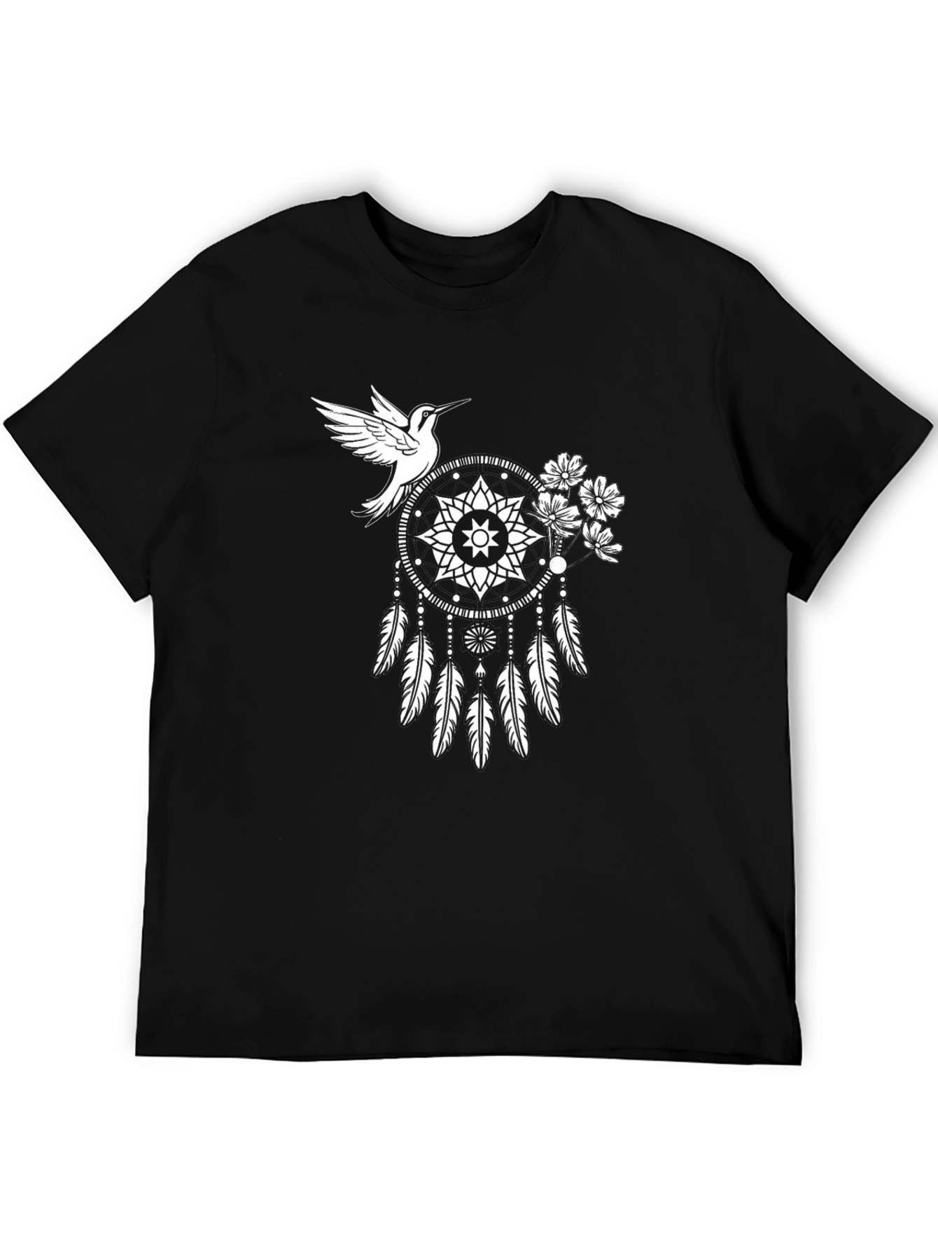 Dreamcatcher Bird Graphic Tee - Black