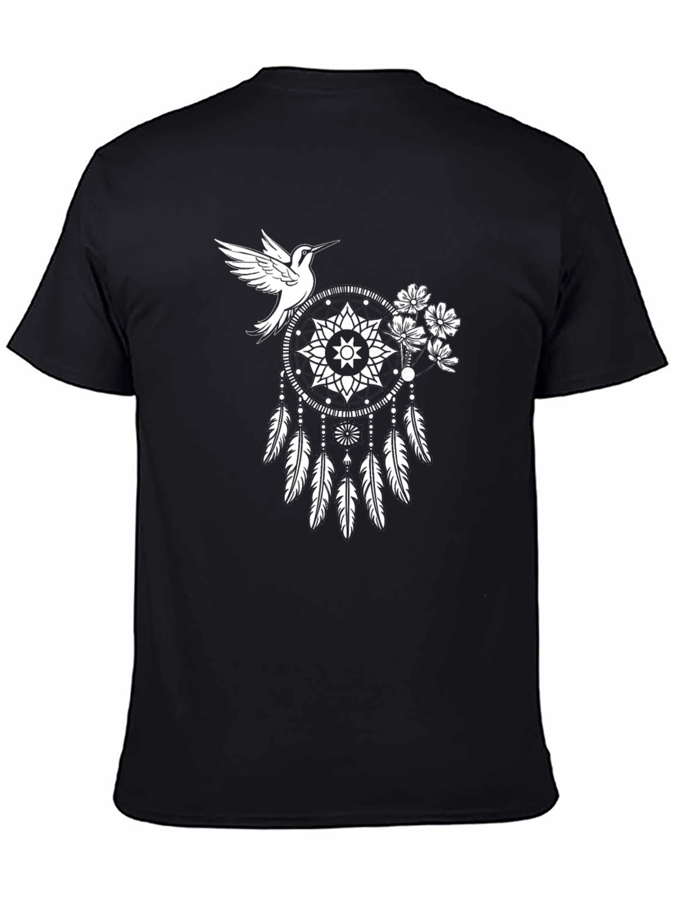 Dreamcatcher Bird Graphic Tee - Black