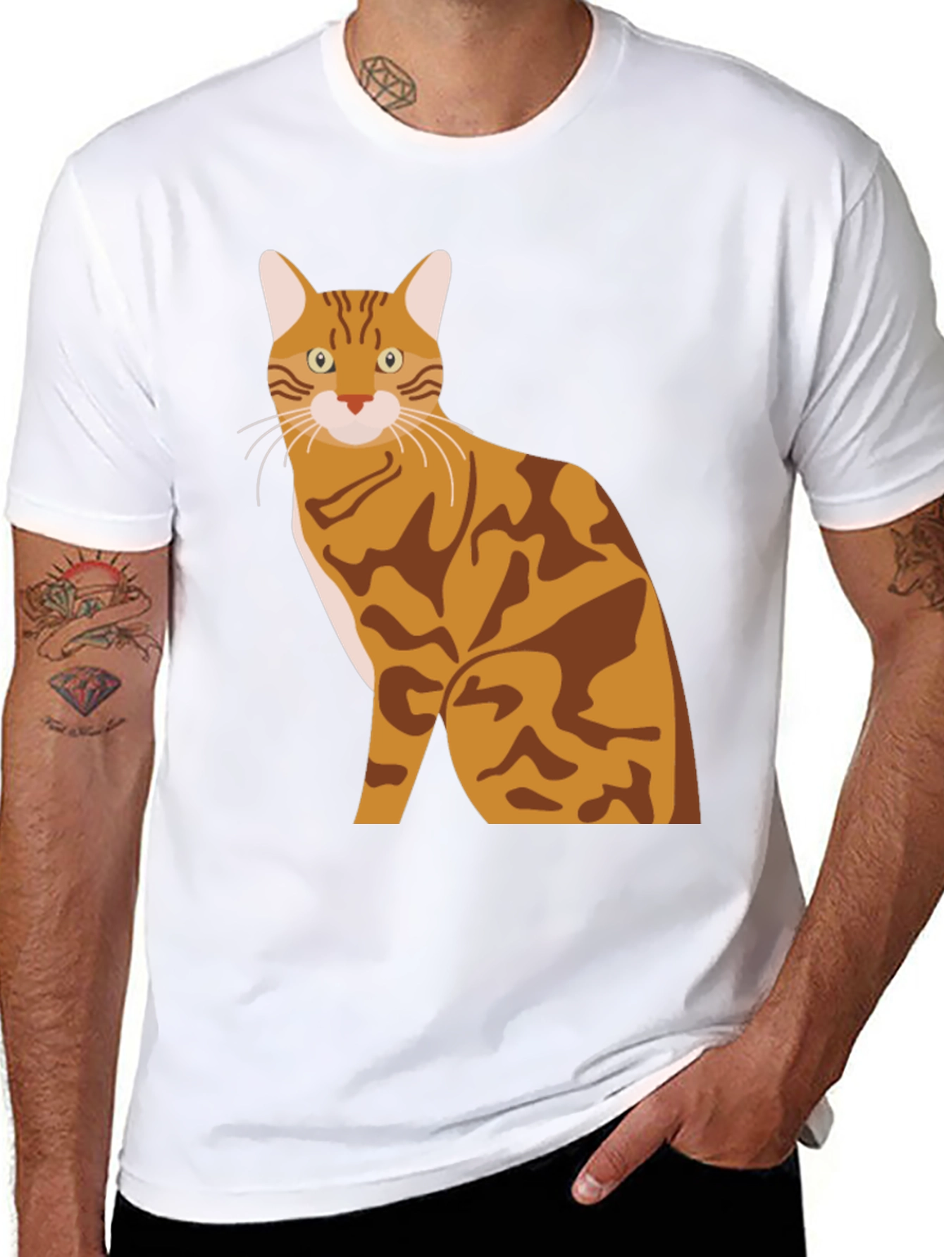 Bengal Cat Graphic Tee - Stylish Mens T-Shirt
