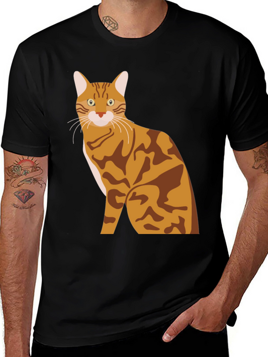 Bengal Cat Graphic Tee - Stylish Mens T-Shirt