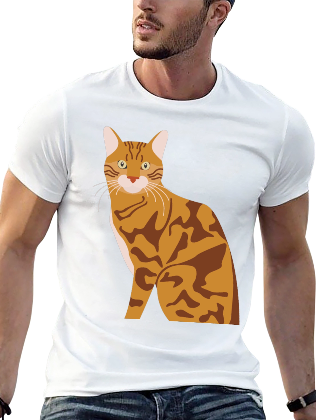 Bengal Cat Graphic Tee - Stylish Mens T-Shirt