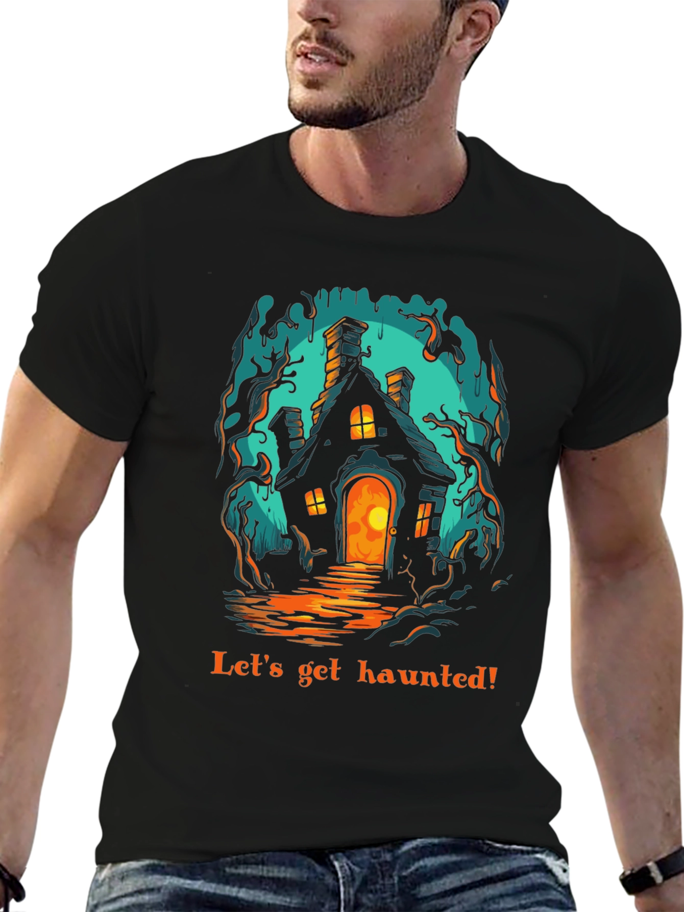 Haunted House Graphic T-Shirt - Spooky Season Ready!
