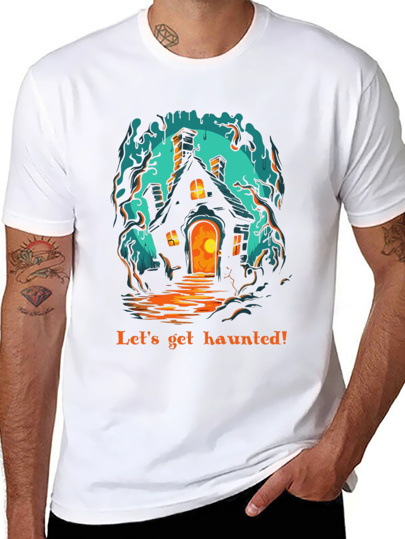 Haunted House Graphic T-Shirt - Spooky Season Ready!