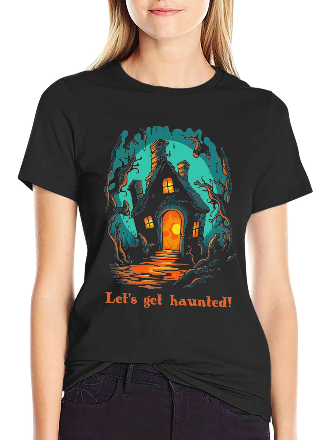 Haunted House Graphic T-Shirt - Spooky Season Ready!