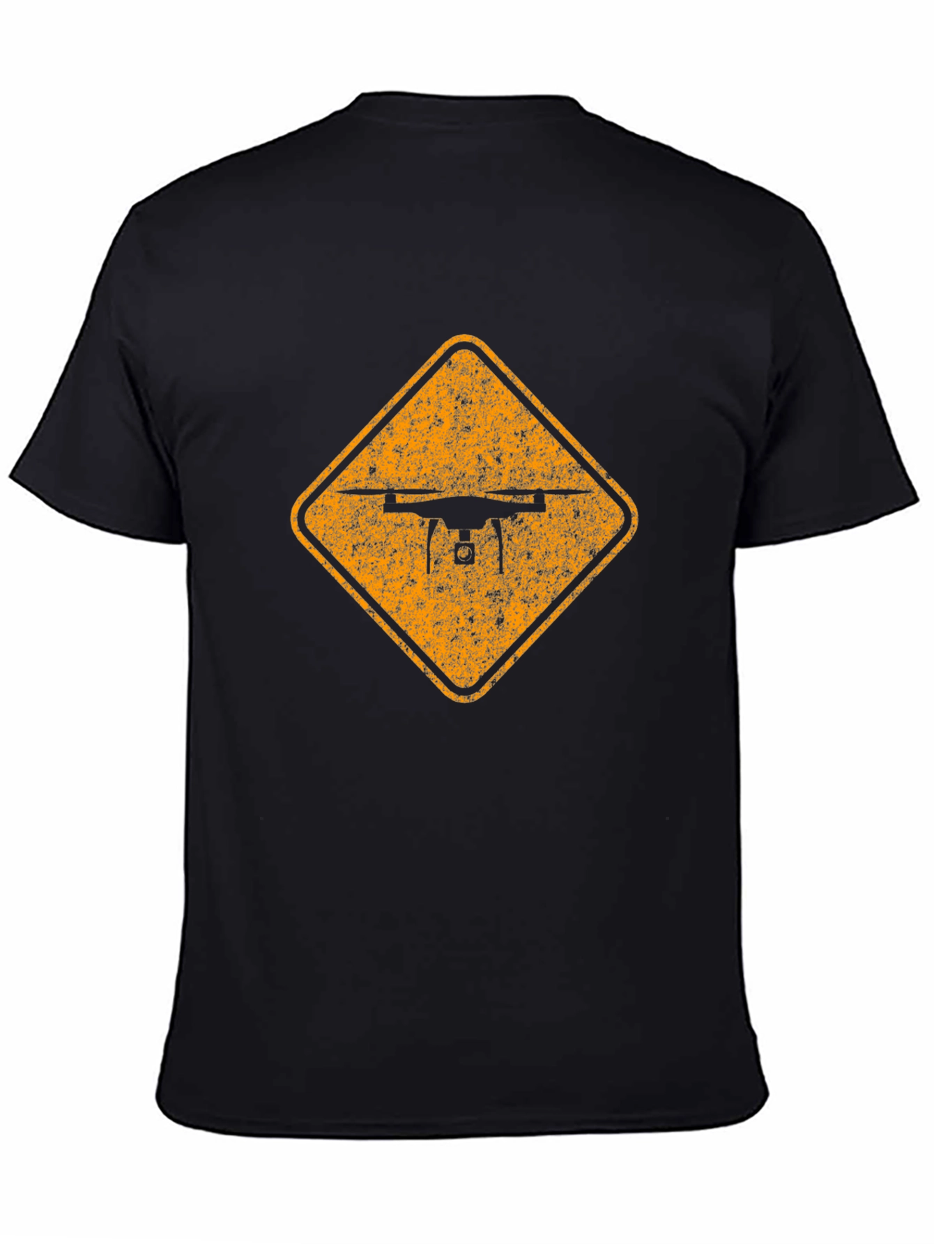 Drone Crossing Sign - Mens Black Graphic Tee