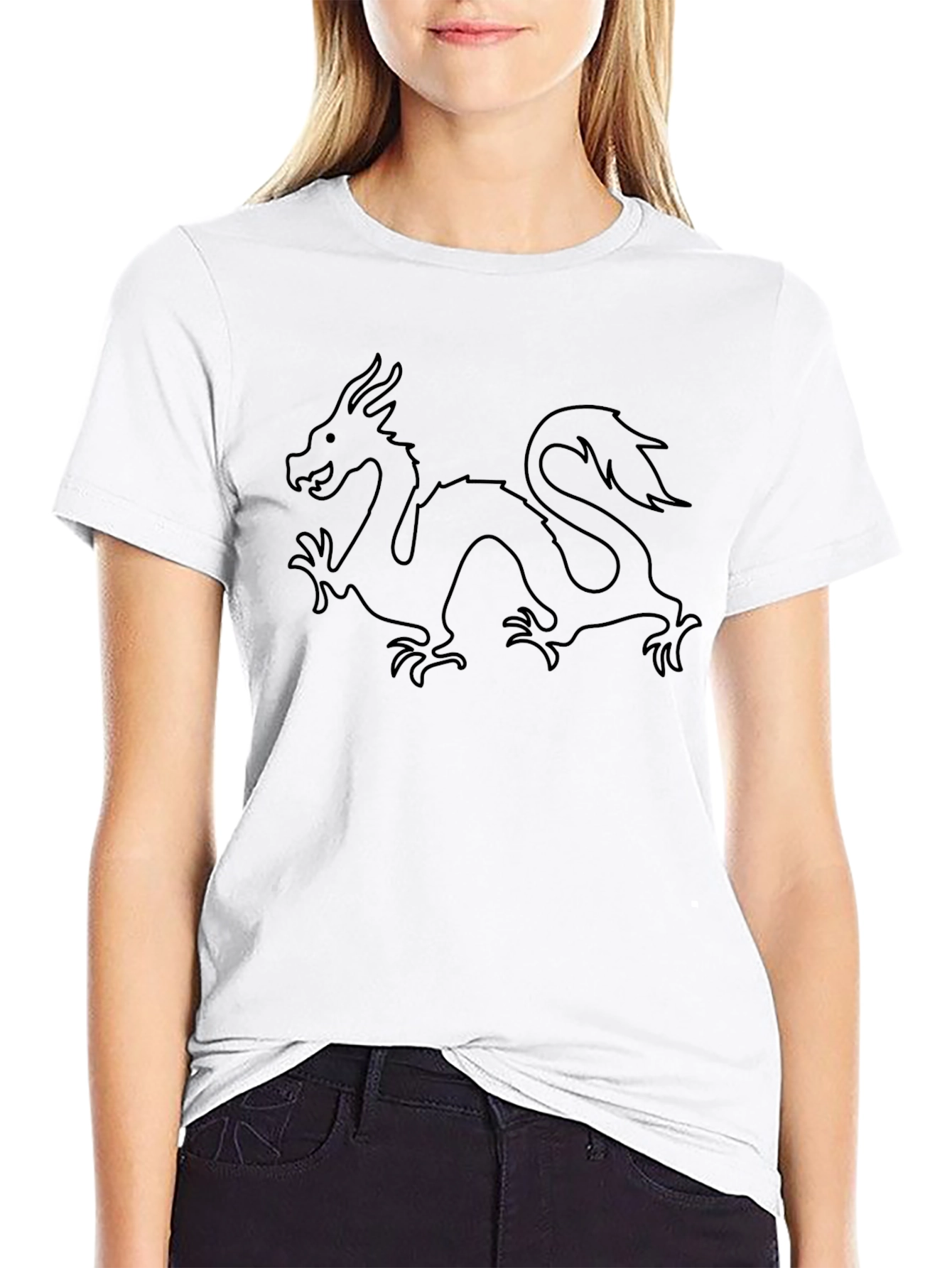 Dragon Graphic Black T-Shirt - Mens Crew Neck Tee