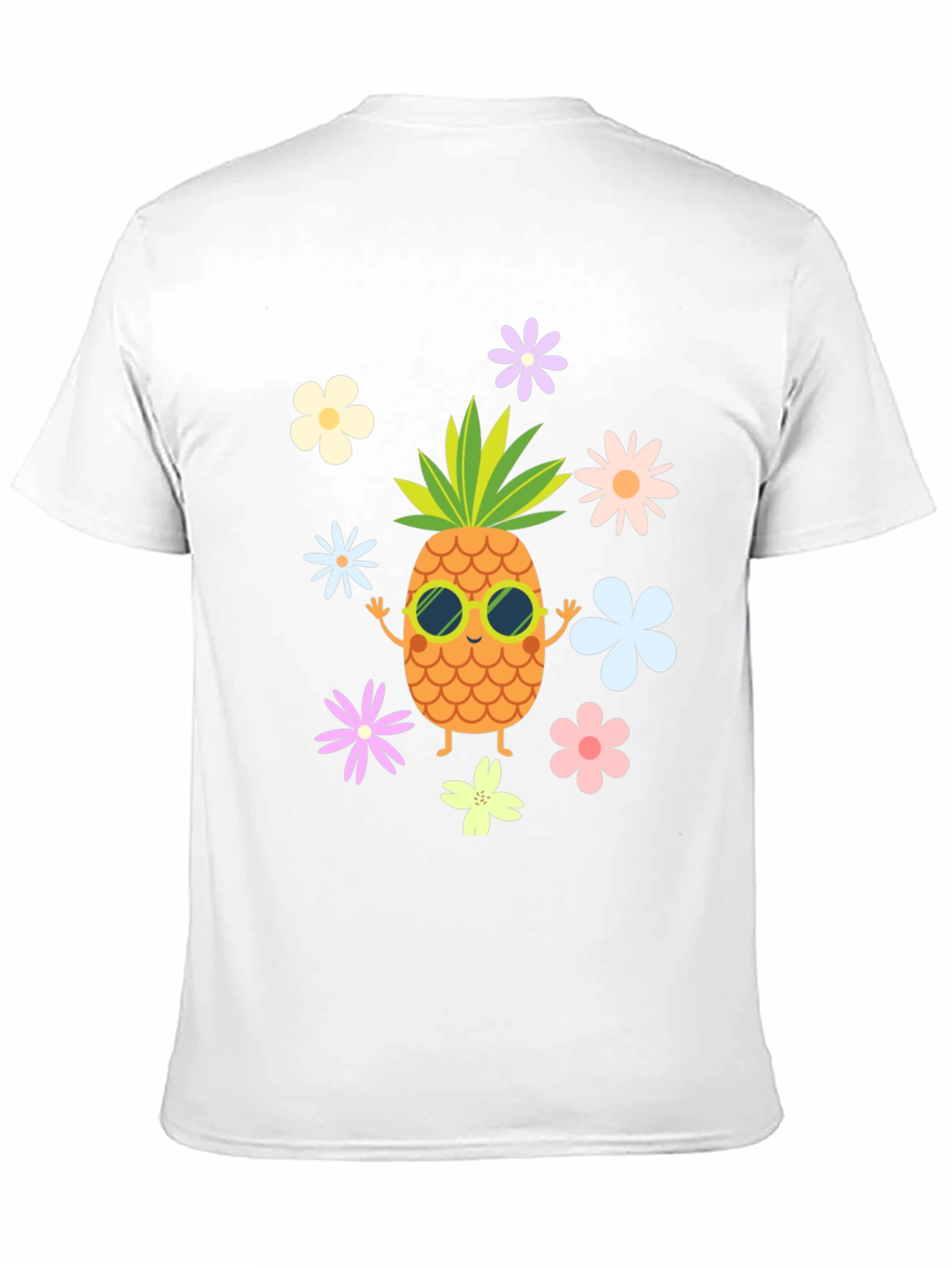 Tropical Pineapple Flower Graphic T-Shirt
