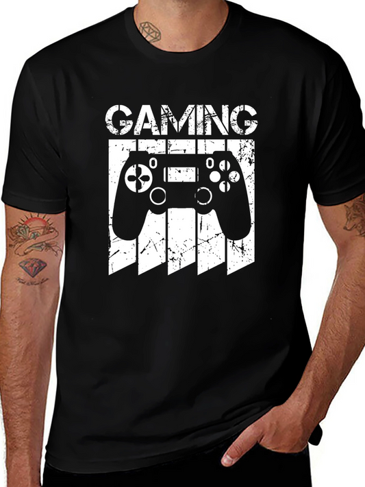 Gaming Controller Graphic Tee - Black Cotton T-Shirt