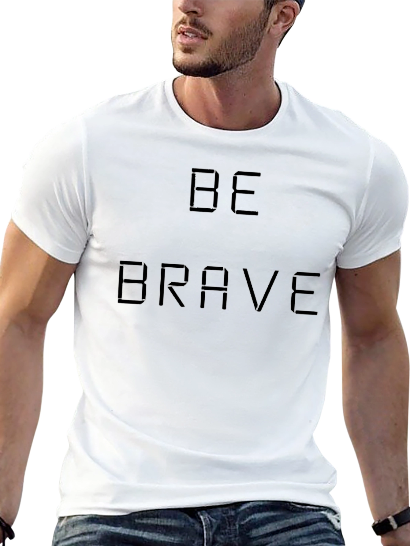 Be Brave T-Shirt - Mens Black Graphic Tee