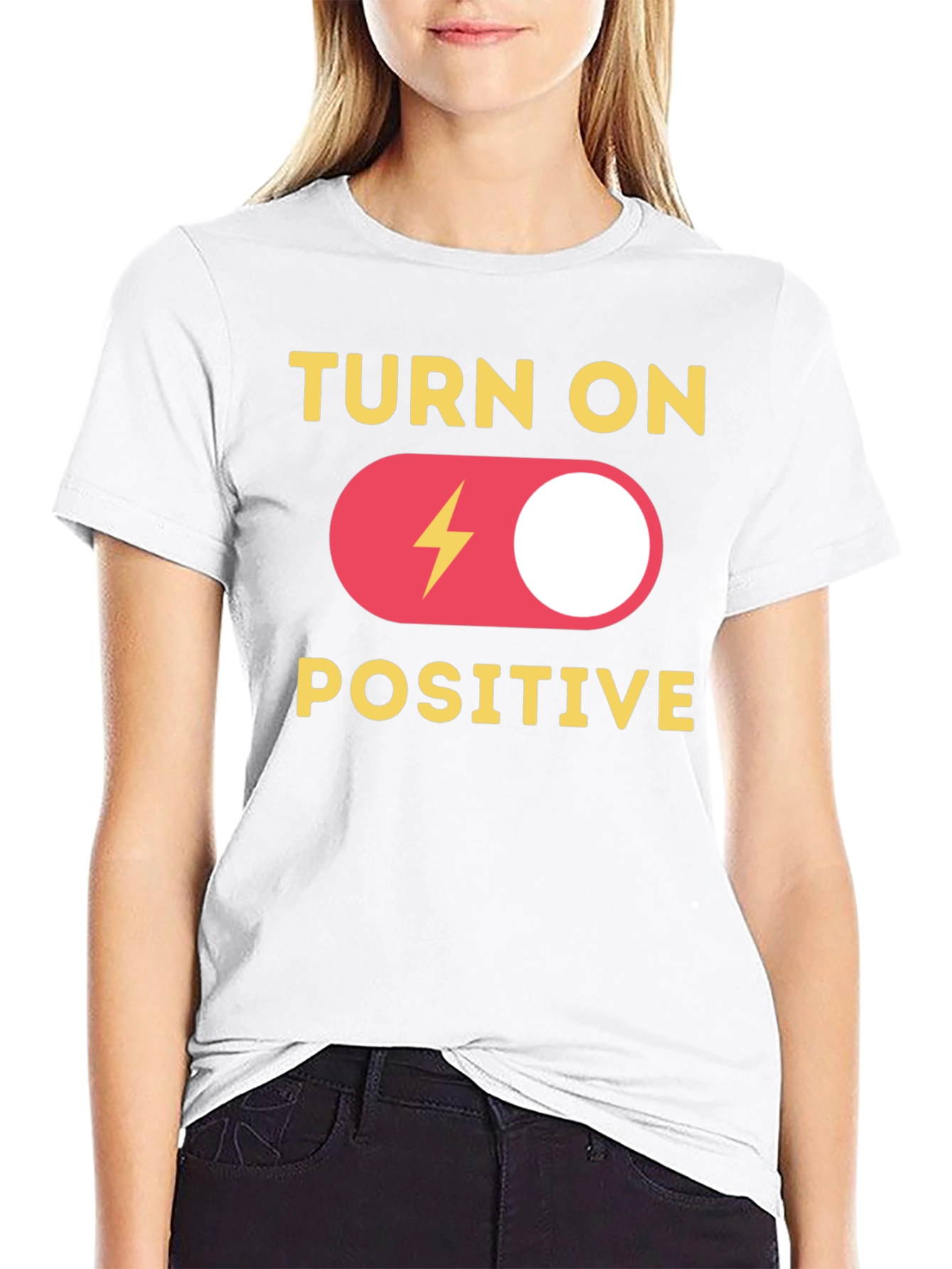 Turn On Positive Graphic T-Shirt - Black