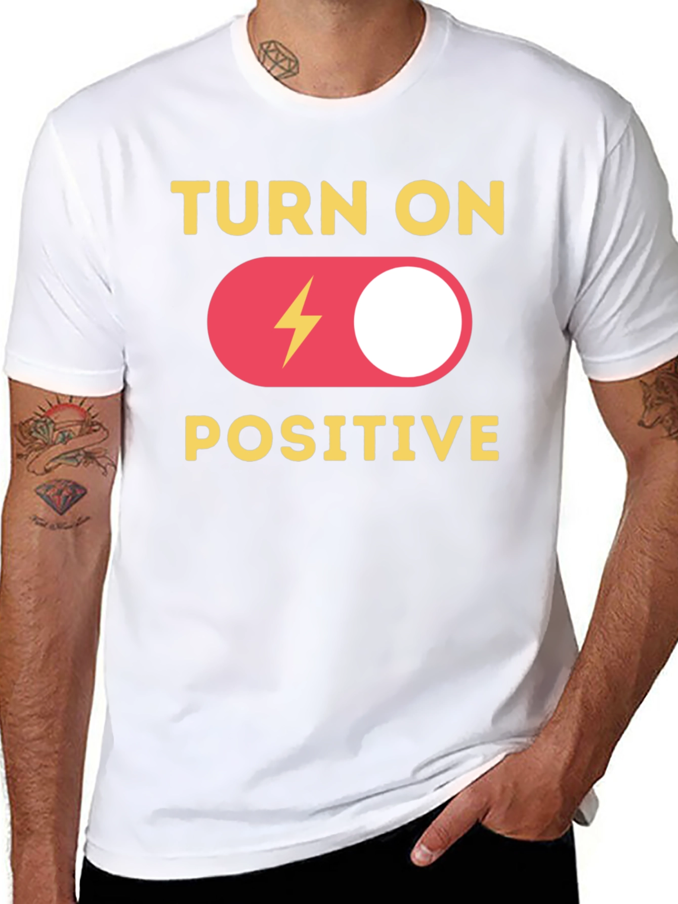 Turn On Positive Graphic T-Shirt - Black
