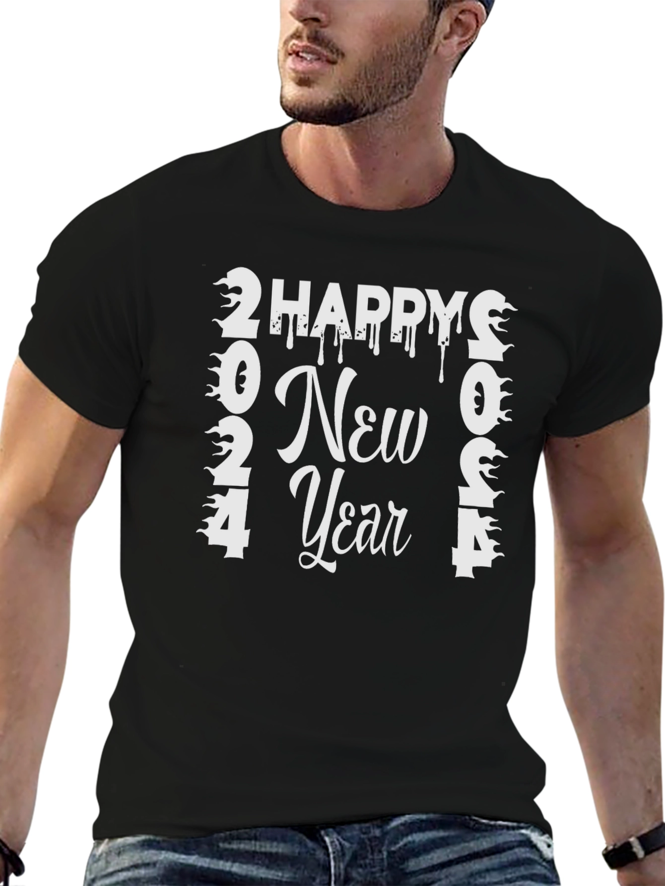Happy New Year 2024 T-Shirt - Festive Holiday Tee