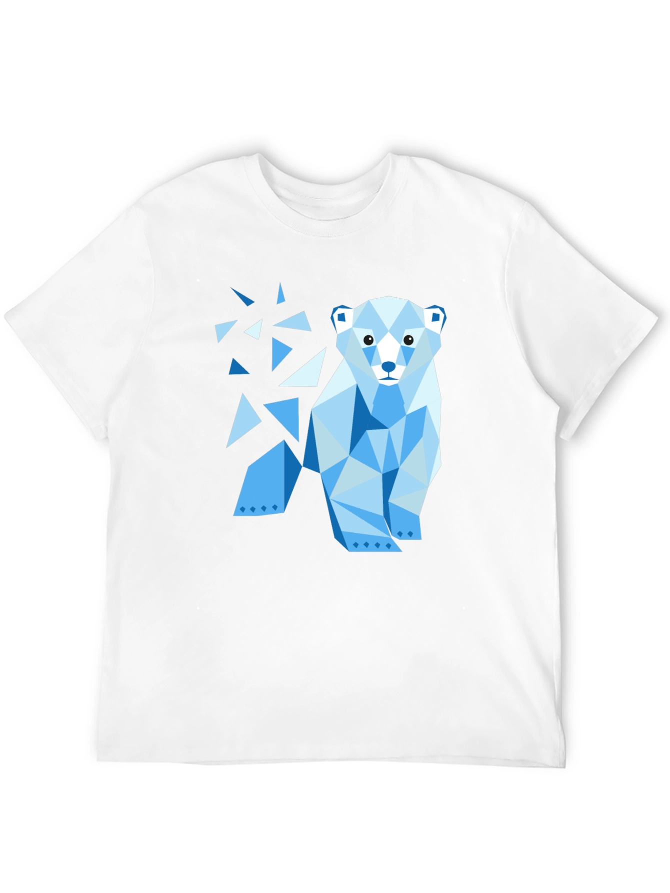 Geometric Polar Bear Black T-Shirt