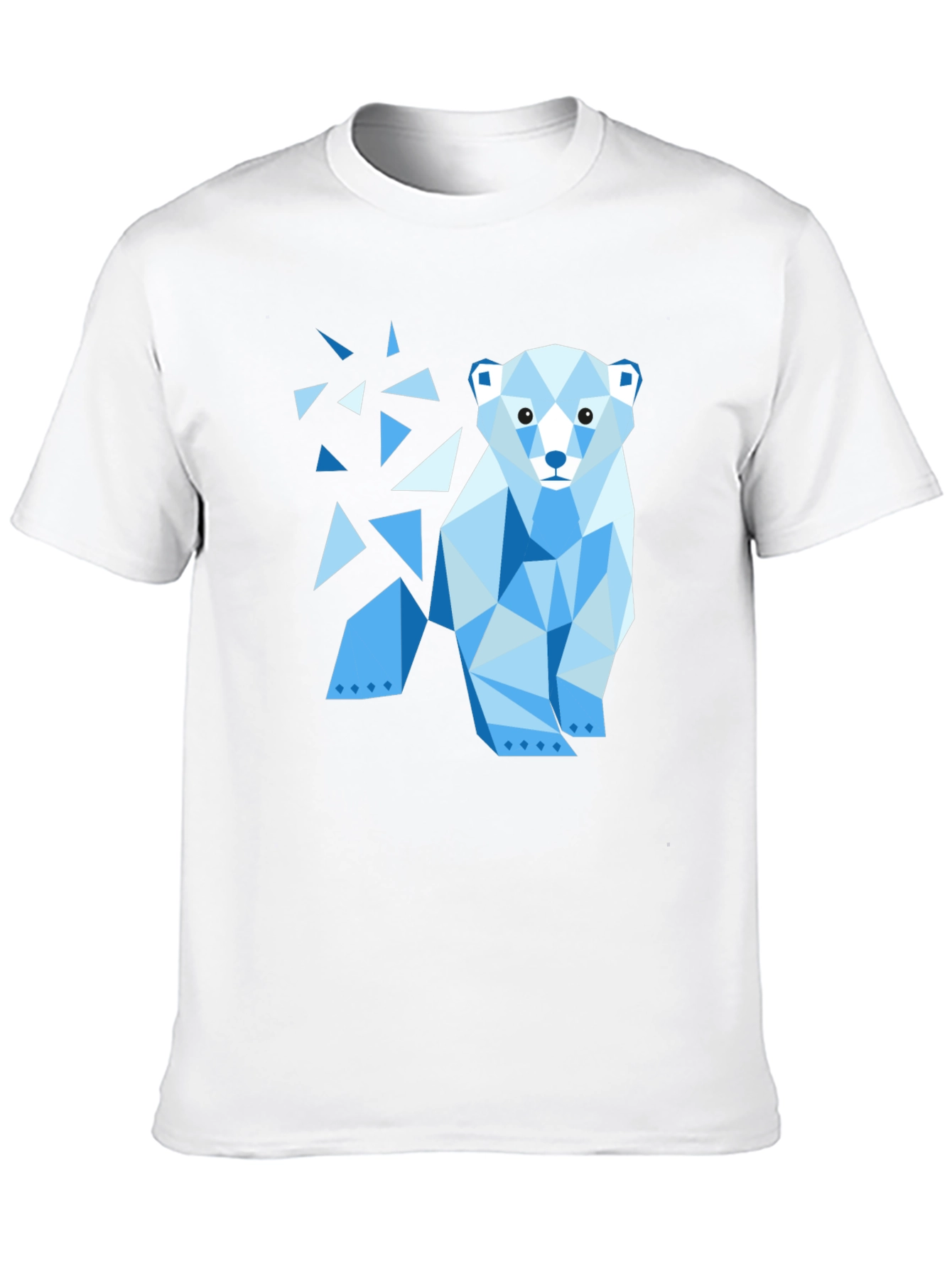 Geometric Polar Bear Black T-Shirt