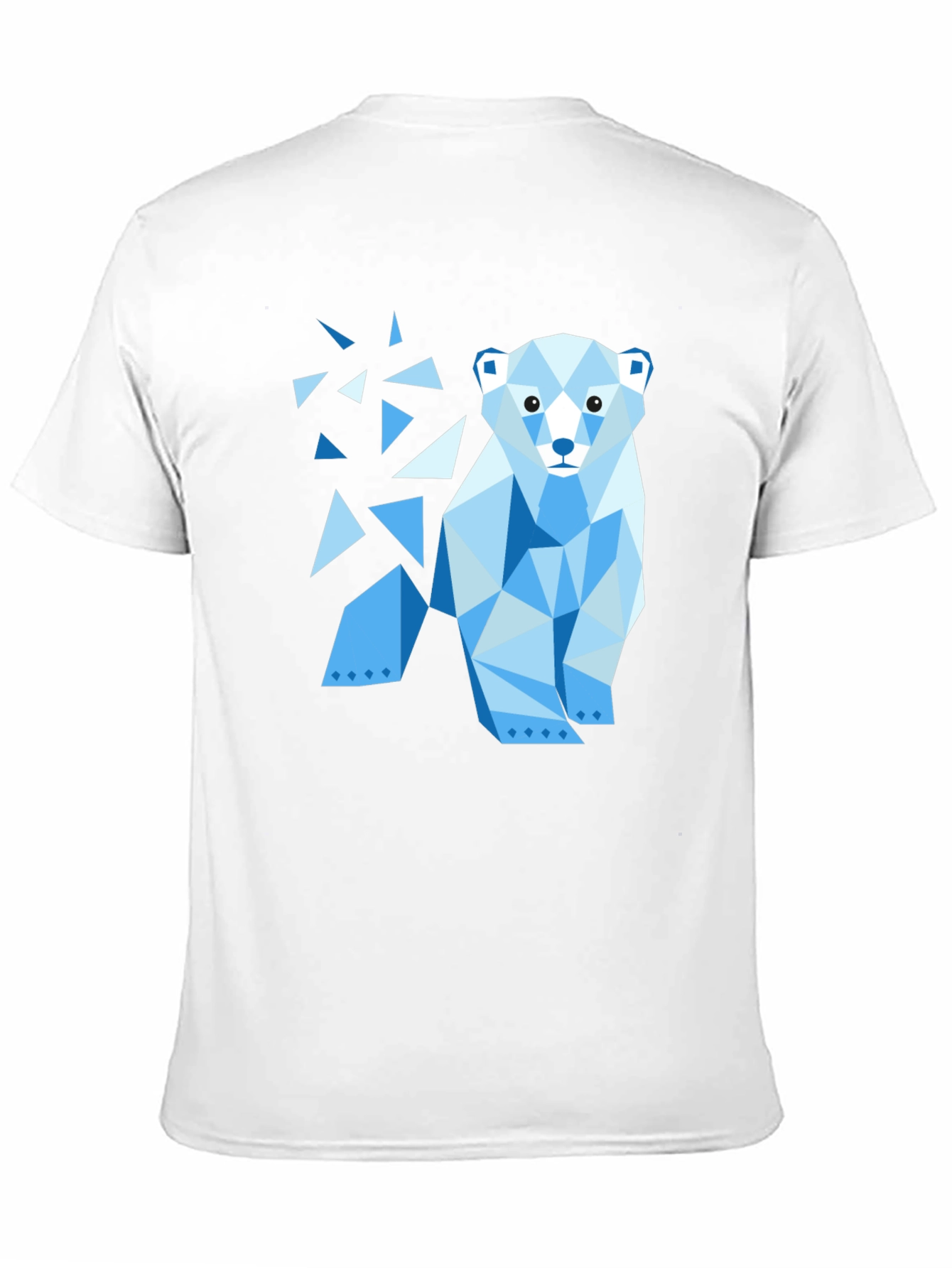 Geometric Polar Bear Black T-Shirt