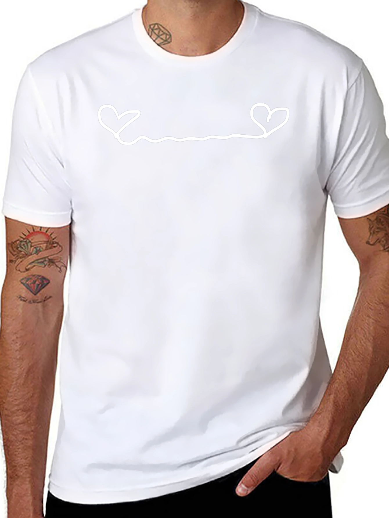 Heart String Graphic Black T-Shirt
