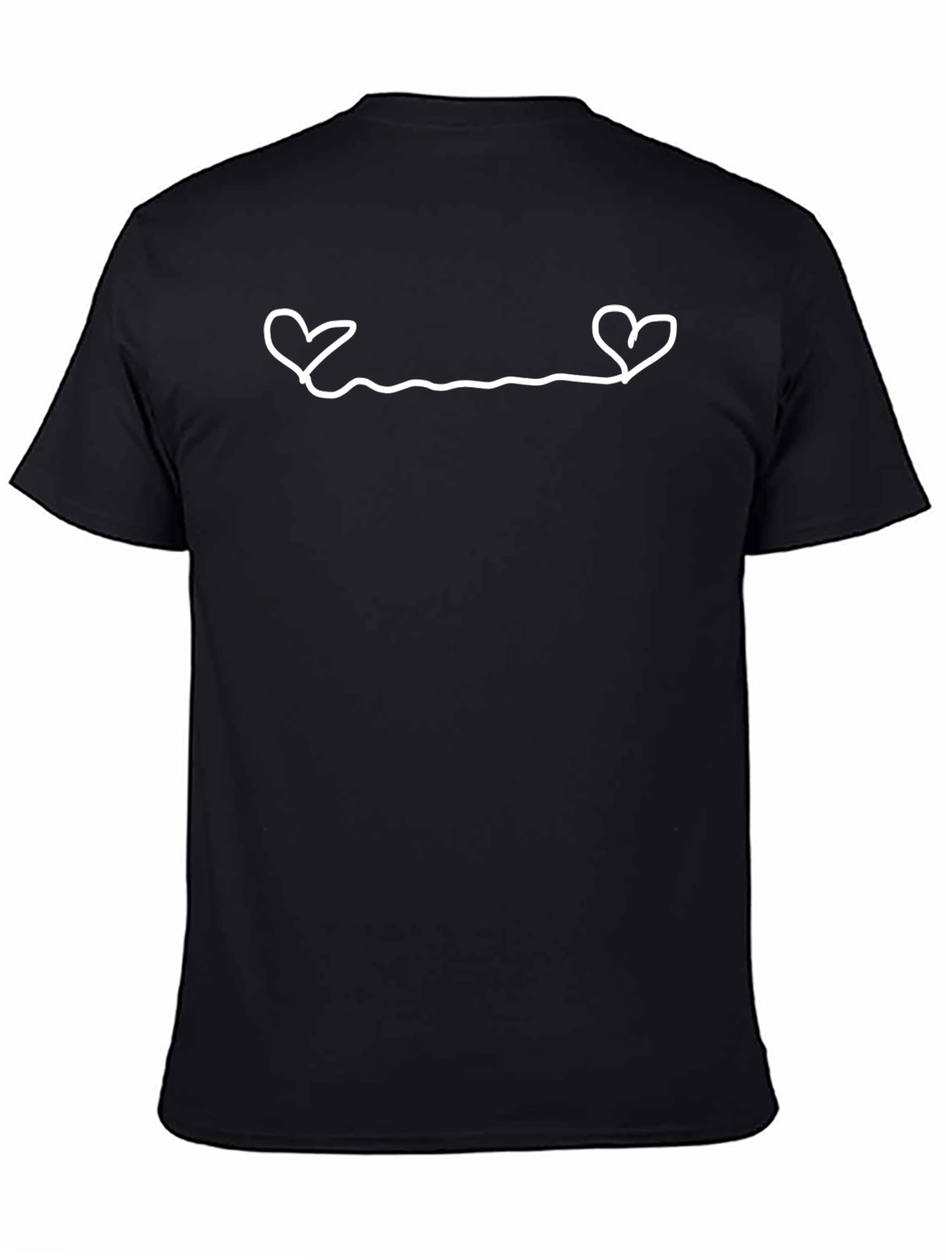 Heart String Graphic Black T-Shirt