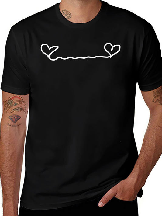Heart String Graphic Black T-Shirt