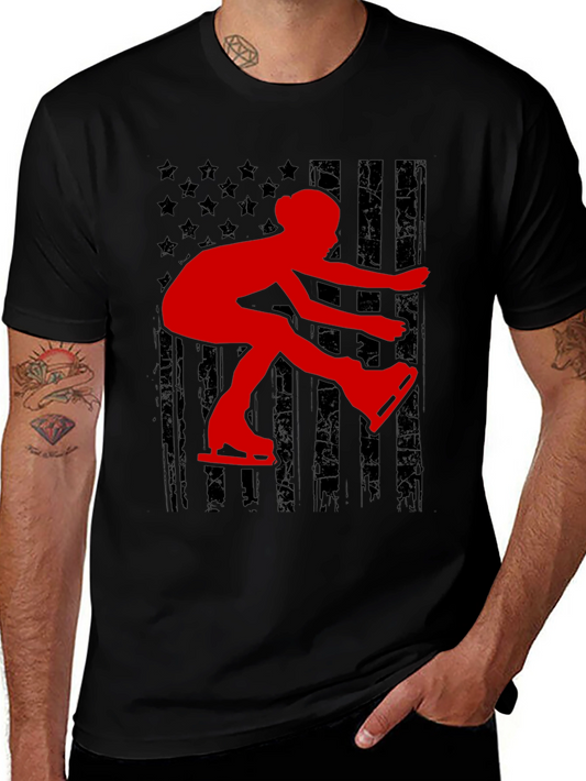 Figure Skating USA Flag T-Shirt