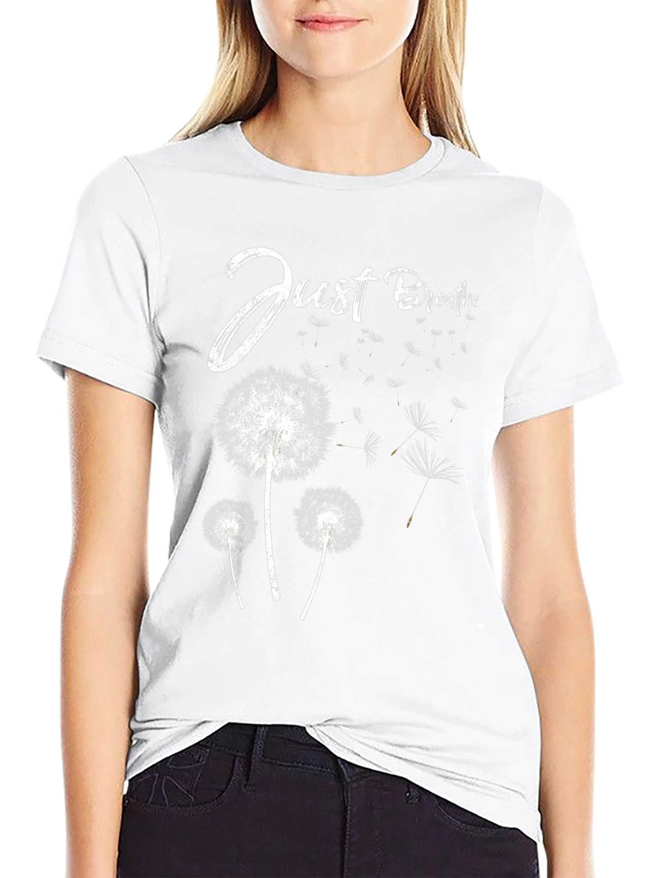 Just Breathe Dandelion Graphic Tee - Relaxed Fit