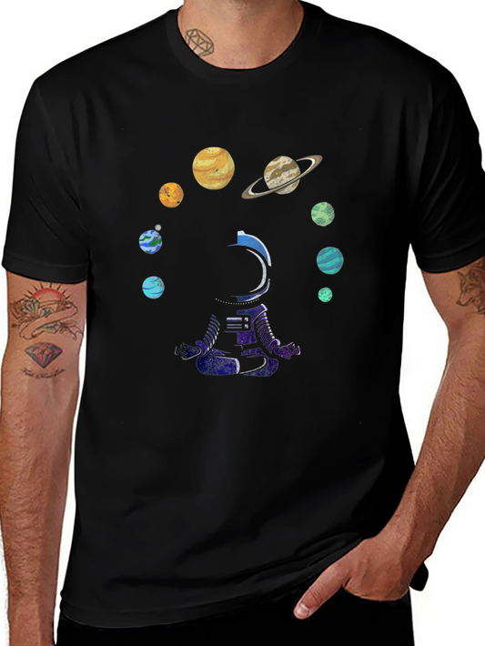 Astronaut Solar System Graphic T-Shirt