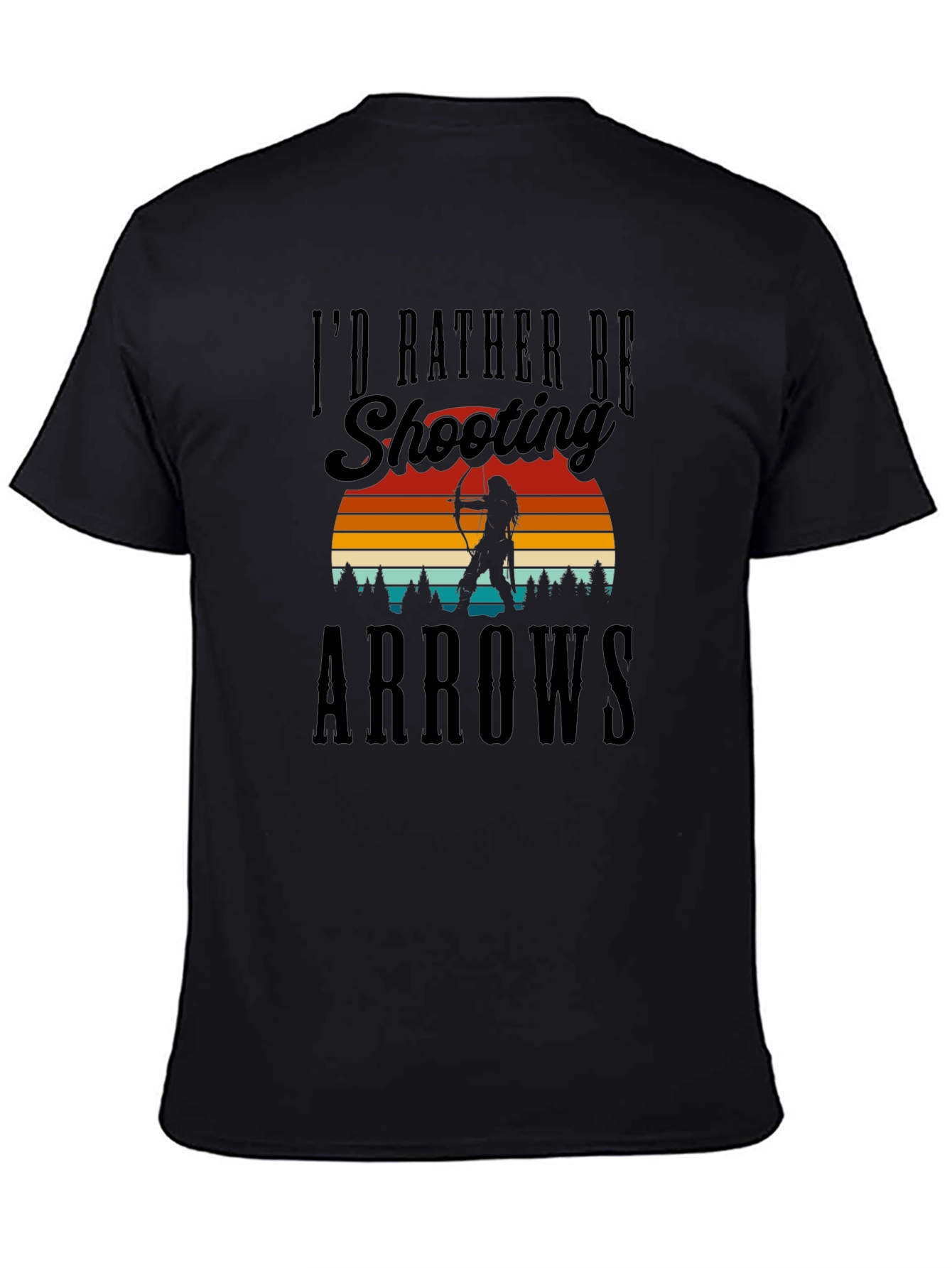 Shooting Arrows Graphic Tee - Black Cotton T-Shirt